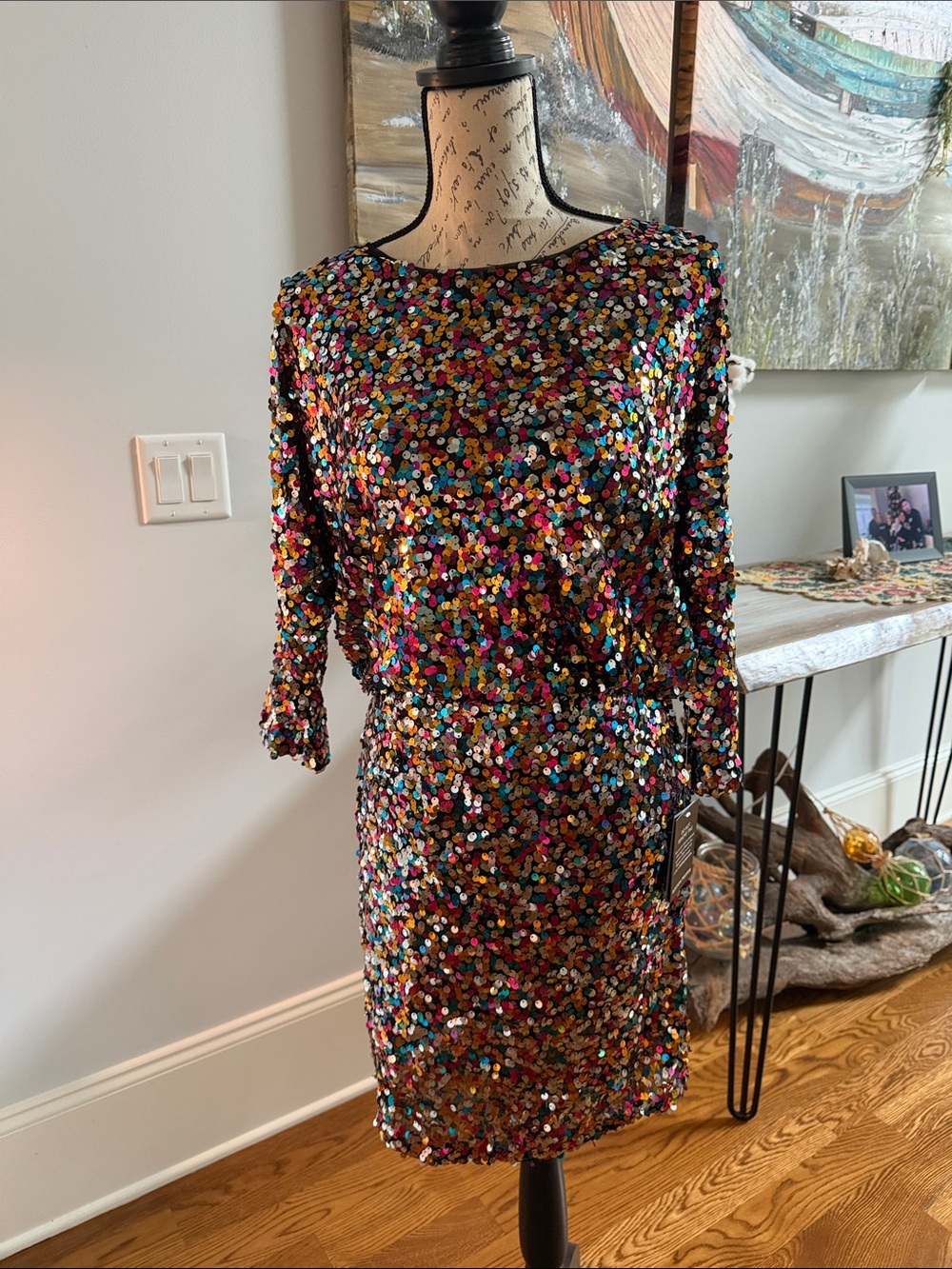 Multi-Color Sequin Cocktail Dress - Women's